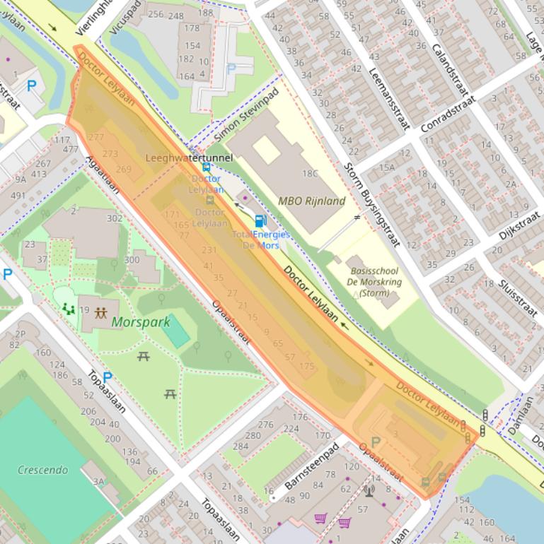 Kaart van postcodegebied 2332TA.