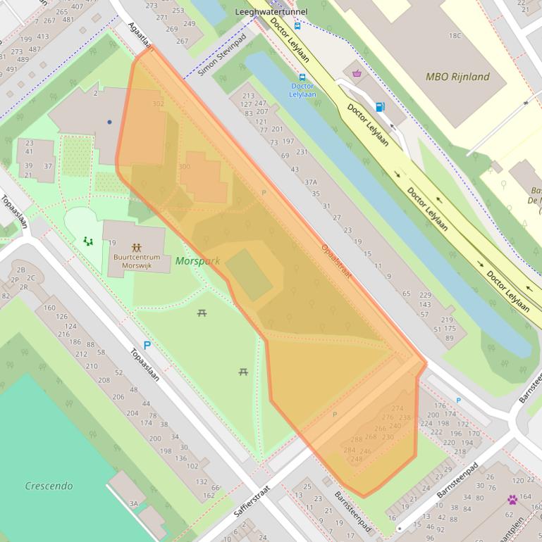 Kaart van postcodegebied 2332TH.