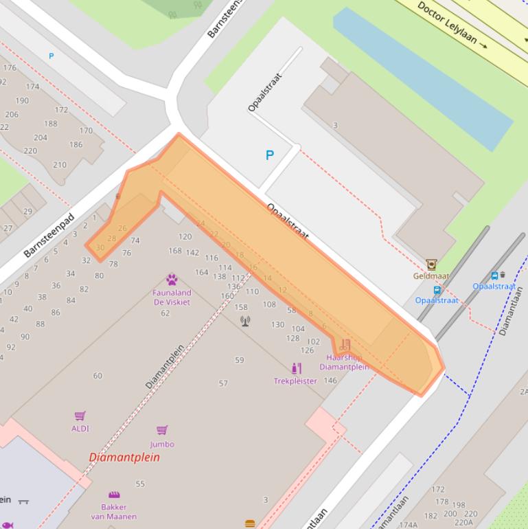 Kaart van postcodegebied 2332TJ.