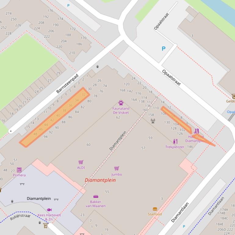 Kaart van postcodegebied 2332TK.