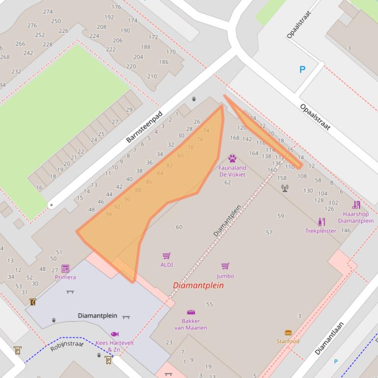 Kaart van postcodegebied 2332TL.