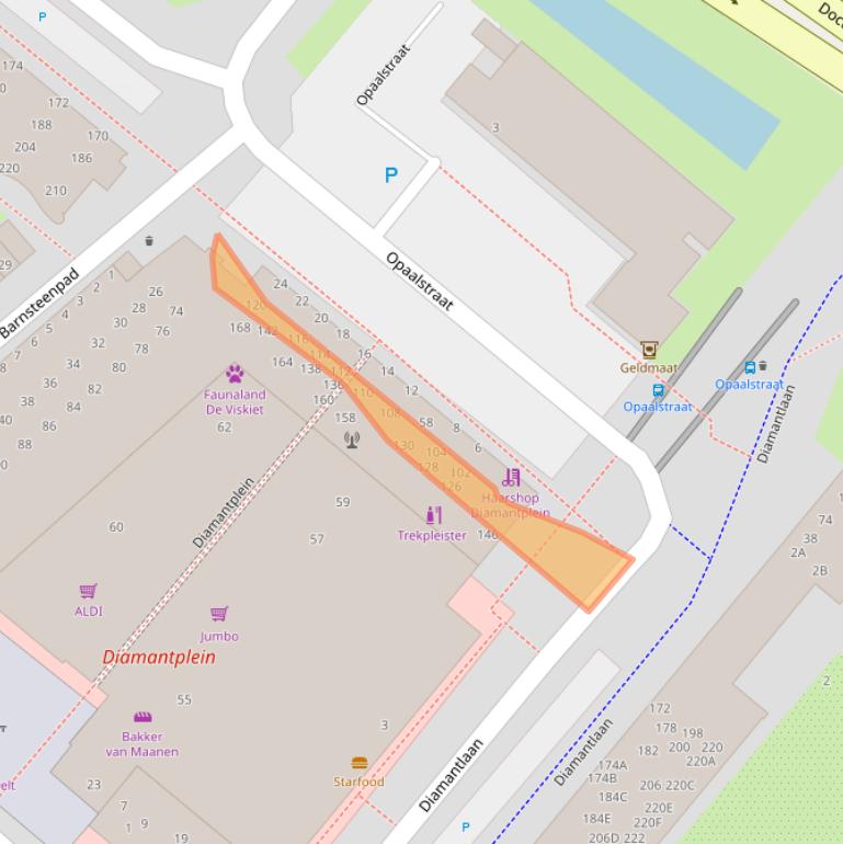 Kaart van postcodegebied 2332TM.