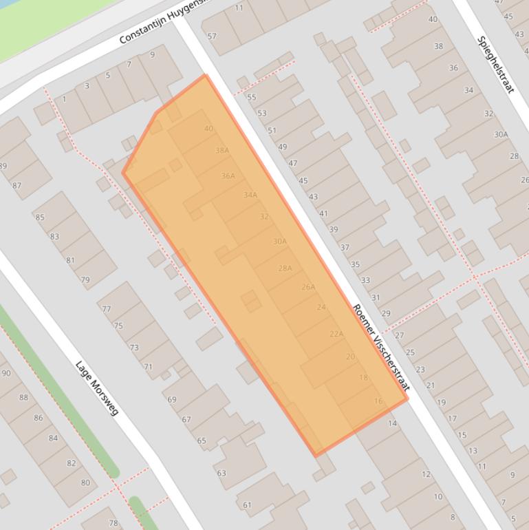 Kaart van postcodegebied 2332TW.