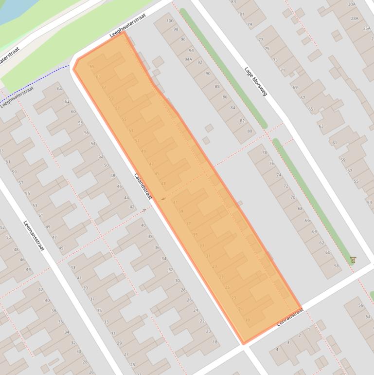 Kaart van postcodegebied 2332VE.