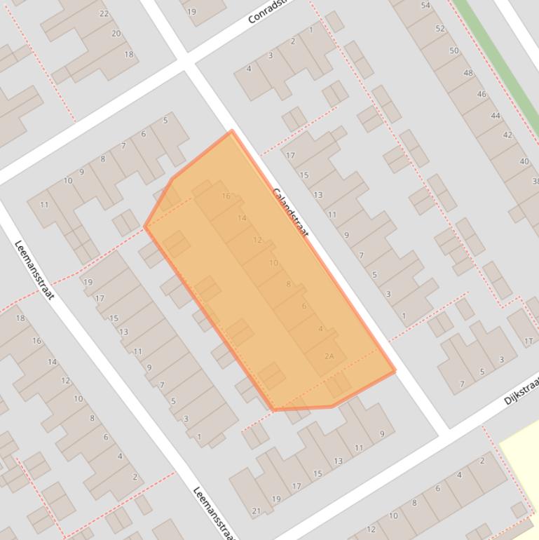 Kaart van postcodegebied 2332VG.