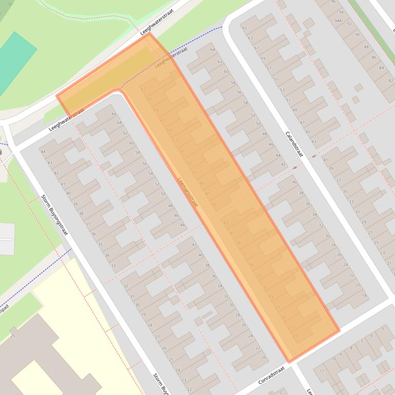 Kaart van postcodegebied 2332VK.