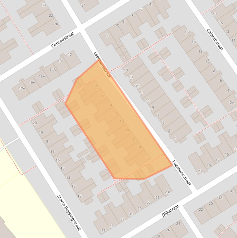 Kaart van postcodegebied 2332VL.