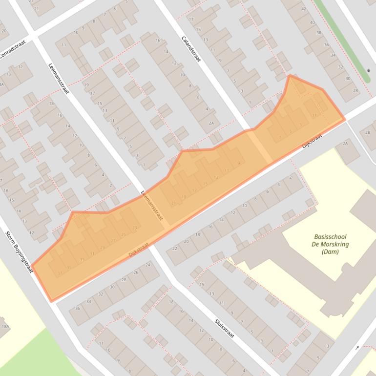 Kaart van postcodegebied 2332VR.