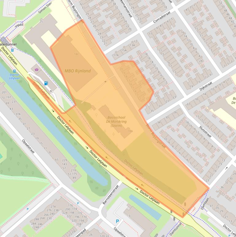 Kaart van postcodegebied 2332VW.