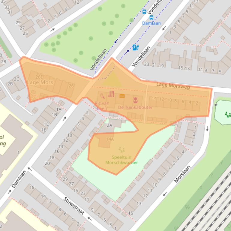 Kaart van postcodegebied 2332XC.