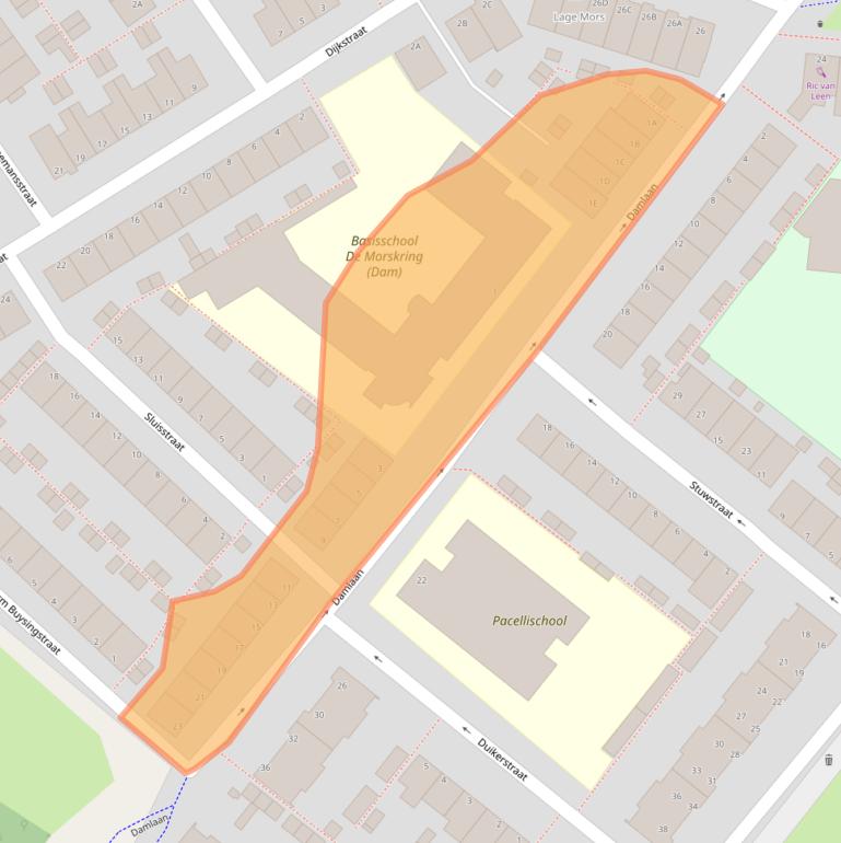 Kaart van postcodegebied 2332XG.