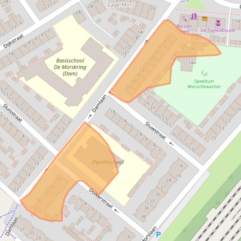 Kaart van postcodegebied 2332XH.