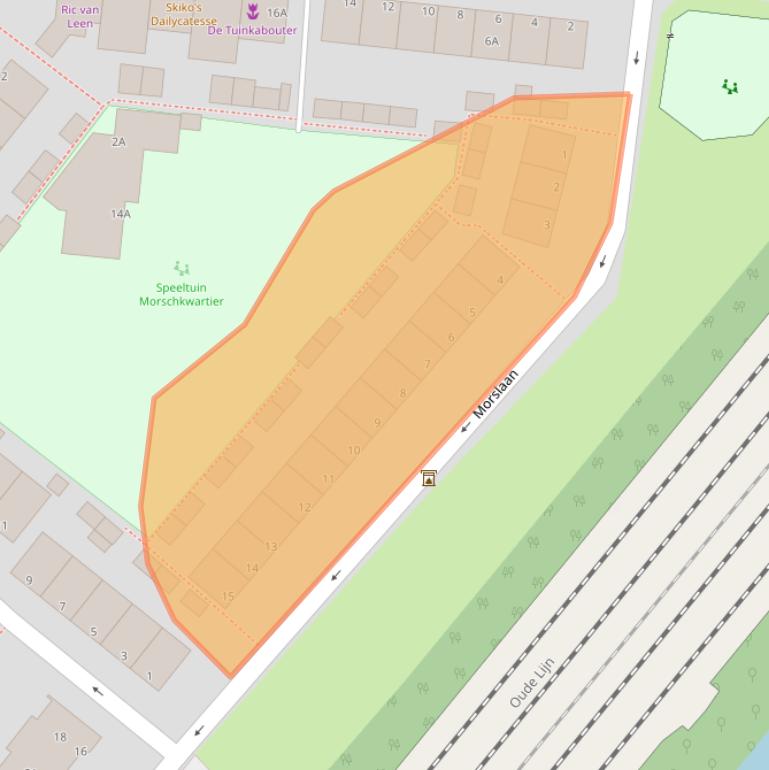 Kaart van postcodegebied 2332XJ.