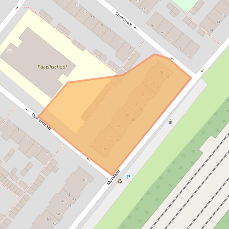 Kaart van postcodegebied 2332XK.