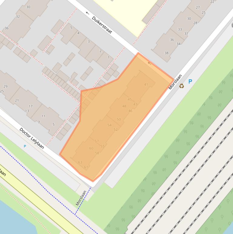 Kaart van postcodegebied 2332XL.