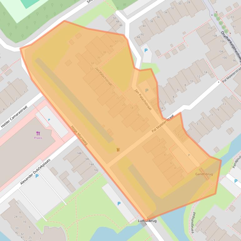 Kaart van postcodegebied 2332ZC.