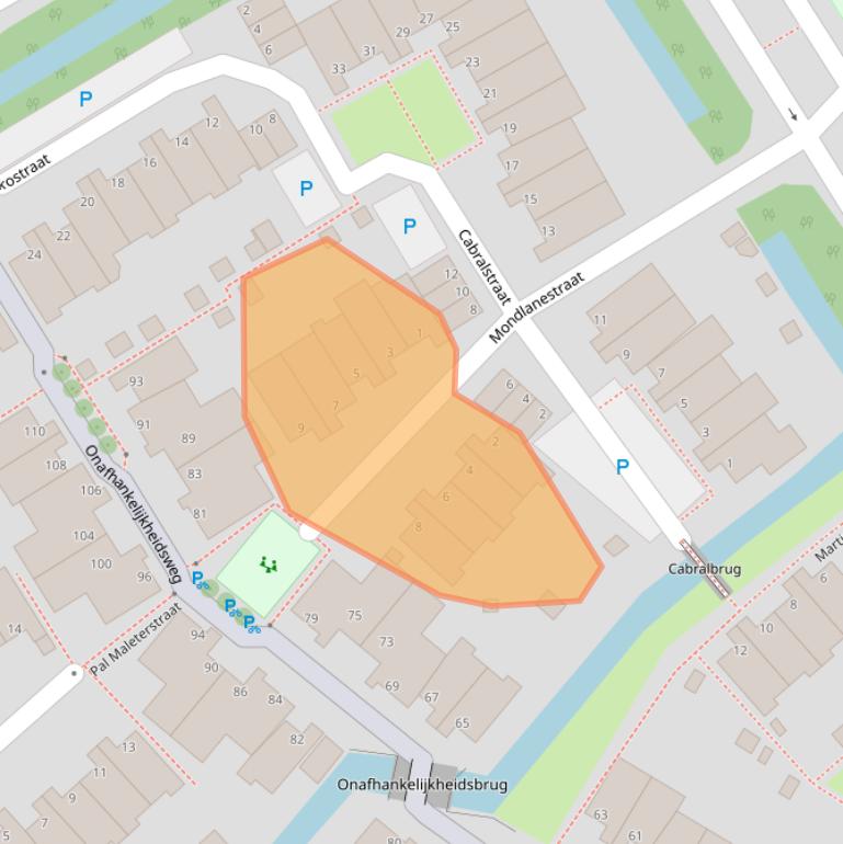 Kaart van postcodegebied 2332ZE.