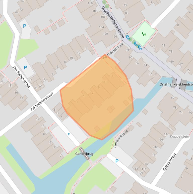 Kaart van postcodegebied 2332ZG.