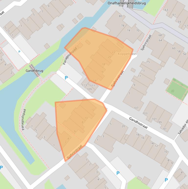 Kaart van postcodegebied 2332ZK.