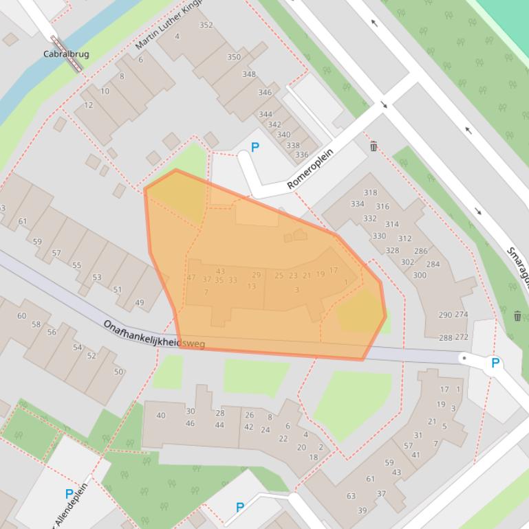 Kaart van postcodegebied 2332ZN.