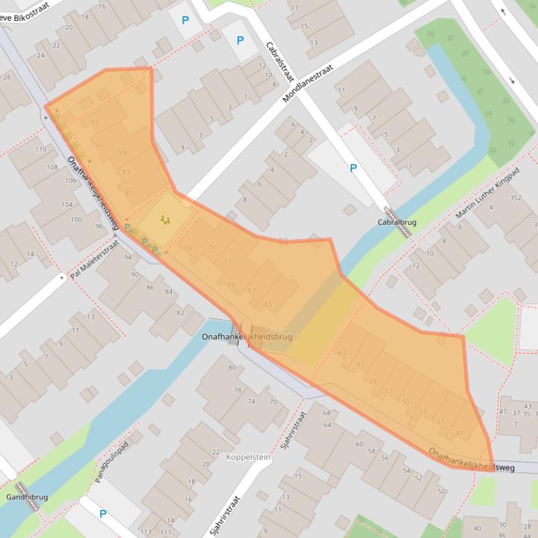 Kaart van postcodegebied 2332ZP.