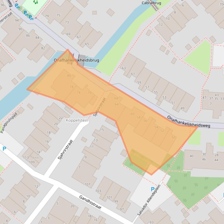 Kaart van postcodegebied 2332ZS.