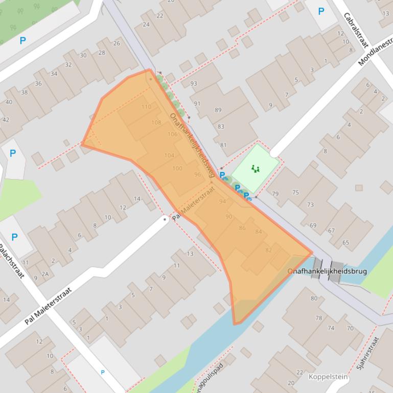 Kaart van postcodegebied 2332ZT.