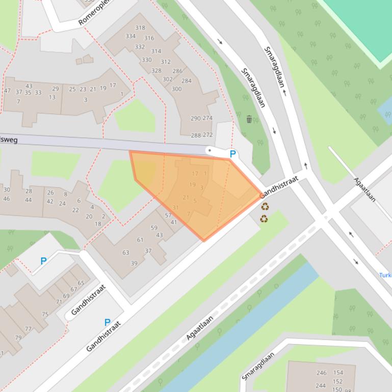 Kaart van postcodegebied 2332ZV.