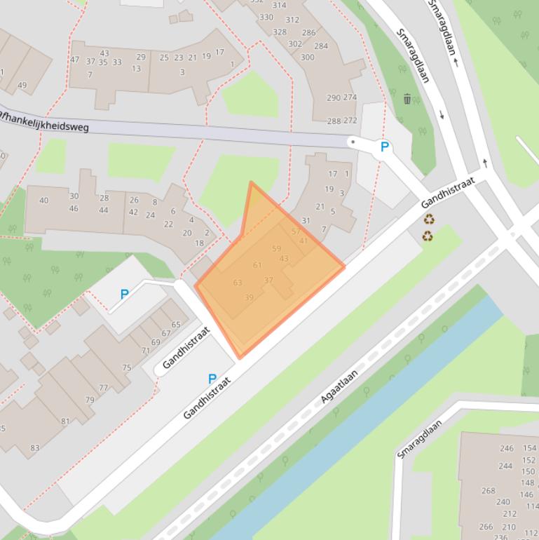 Kaart van postcodegebied 2332ZW.