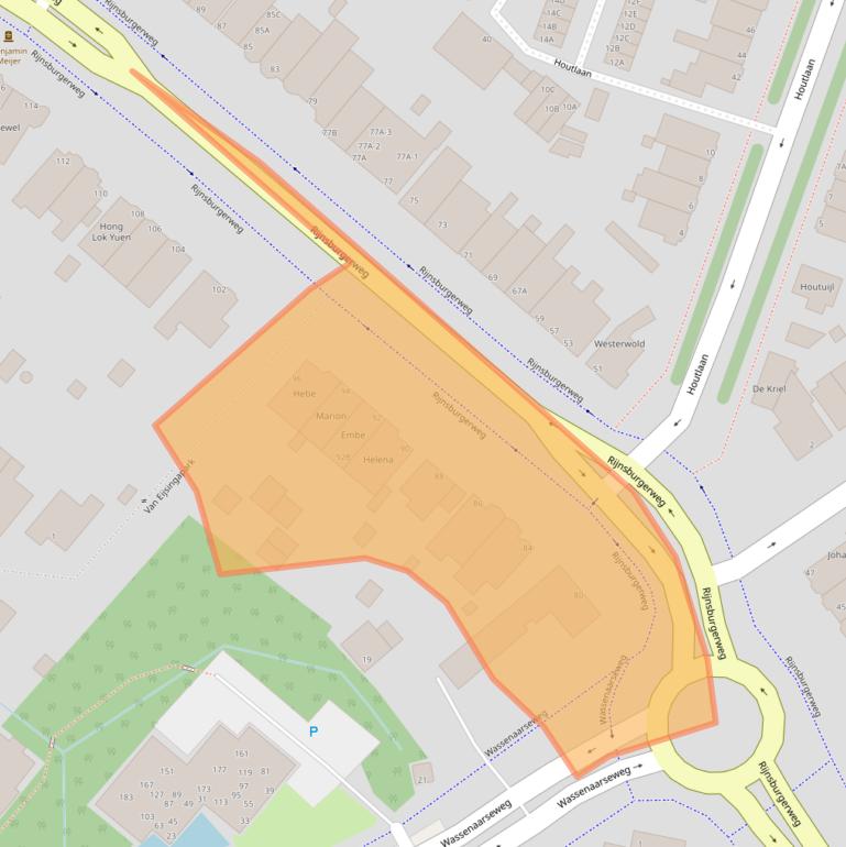 Kaart van postcodegebied 2333AD.