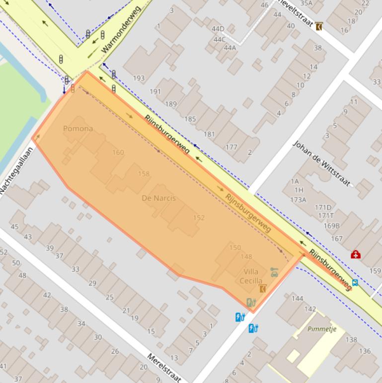 Kaart van postcodegebied 2333AJ.