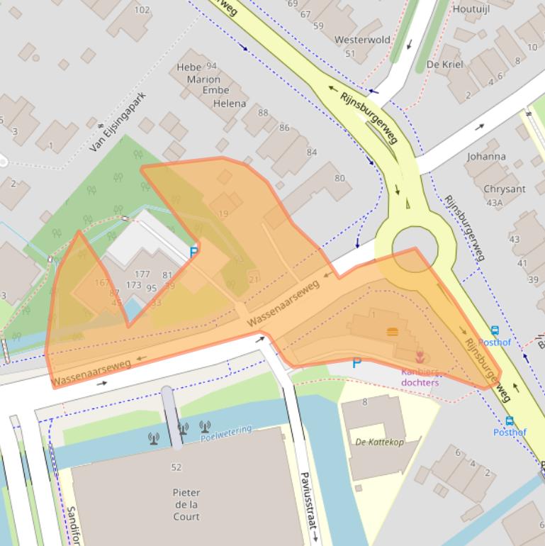 Kaart van postcodegebied 2333AM.