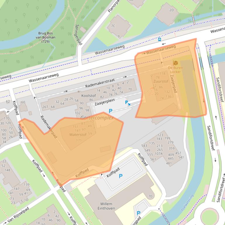 Kaart van postcodegebied 2333BG.