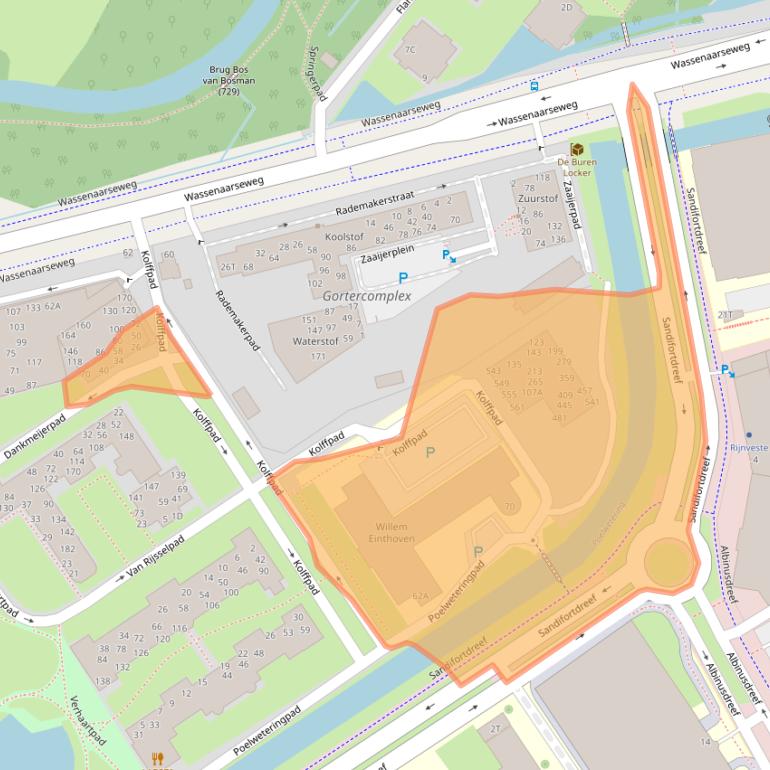 Kaart van postcodegebied 2333BN.