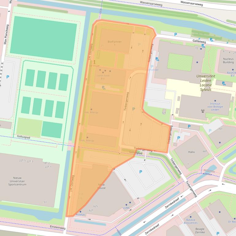 Kaart van postcodegebied 2333CH.