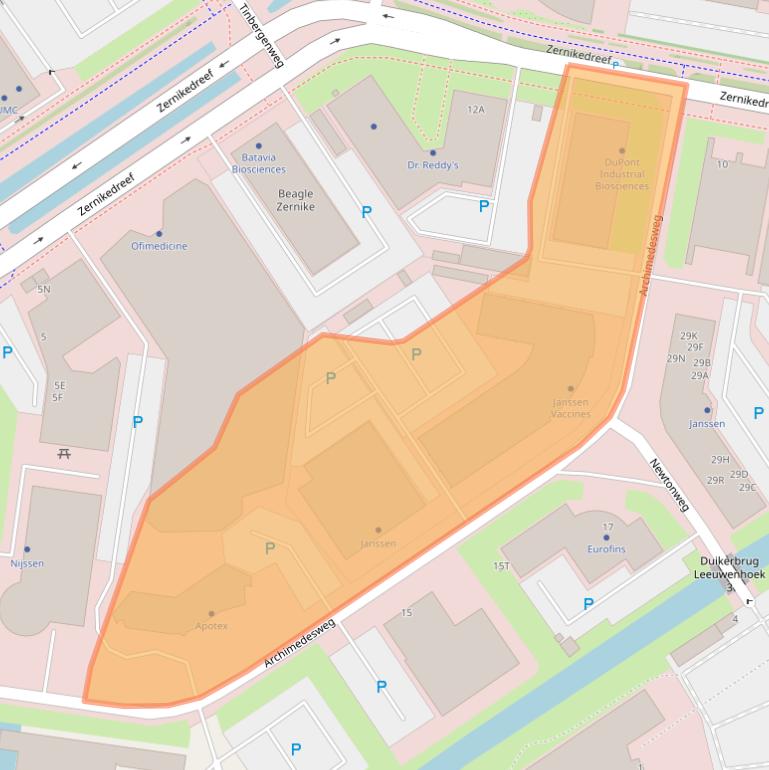 Kaart van postcodegebied 2333CN.