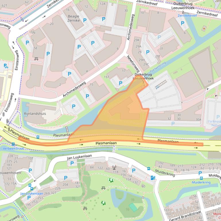 Kaart van postcodegebied 2333CP.