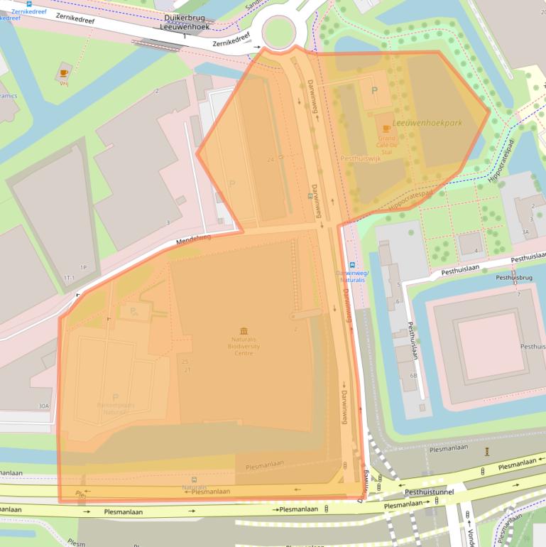 Kaart van postcodegebied 2333CR.