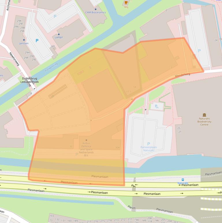 Kaart van postcodegebied 2333CS.