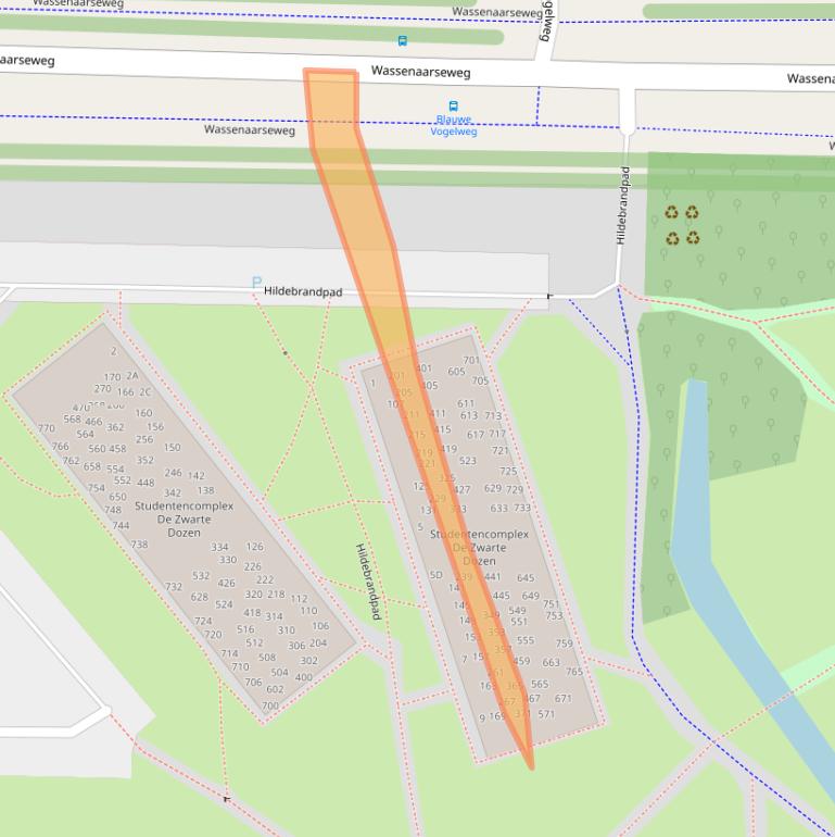 Kaart van postcodegebied 2333DG.