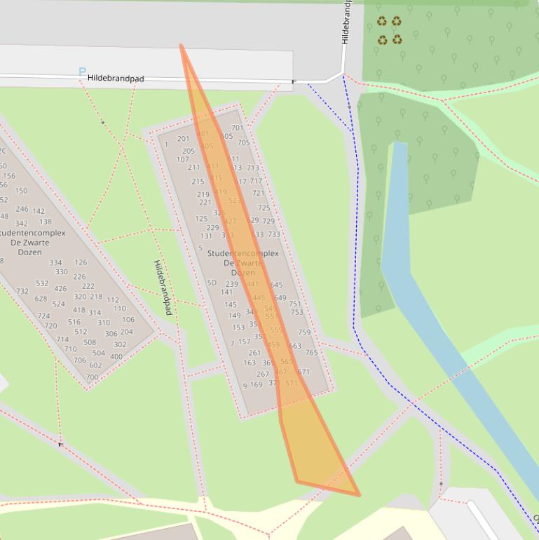 Kaart van postcodegebied 2333DH.