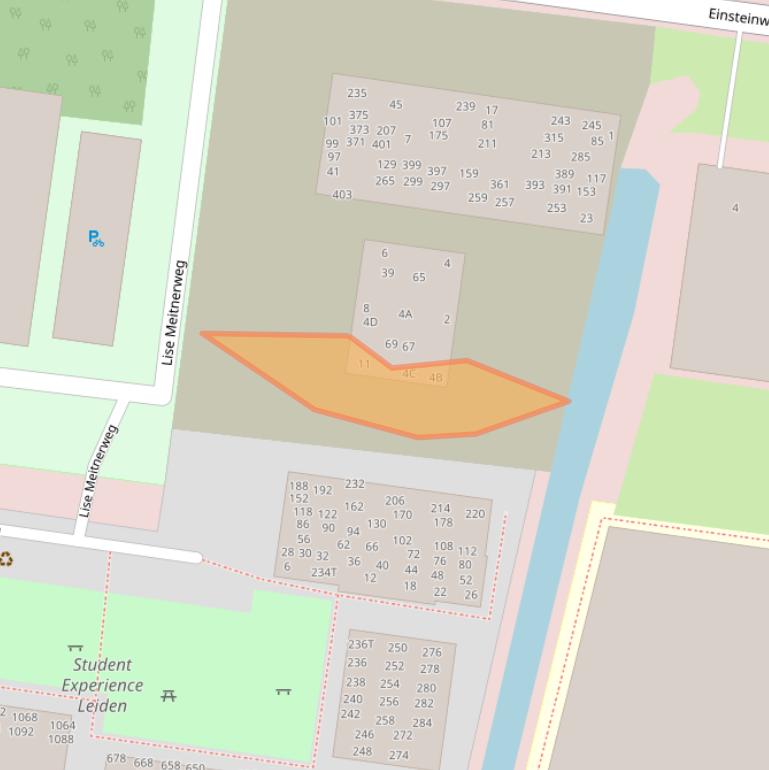 Kaart van postcodegebied 2333DK.