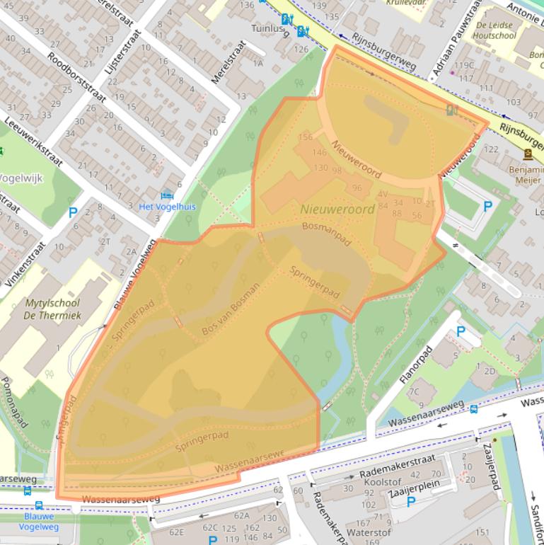 Kaart van postcodegebied 2333VA.