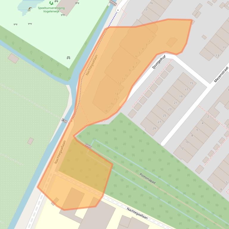 Kaart van postcodegebied 2333VH.