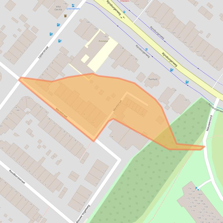 Kaart van postcodegebied 2333XJ.