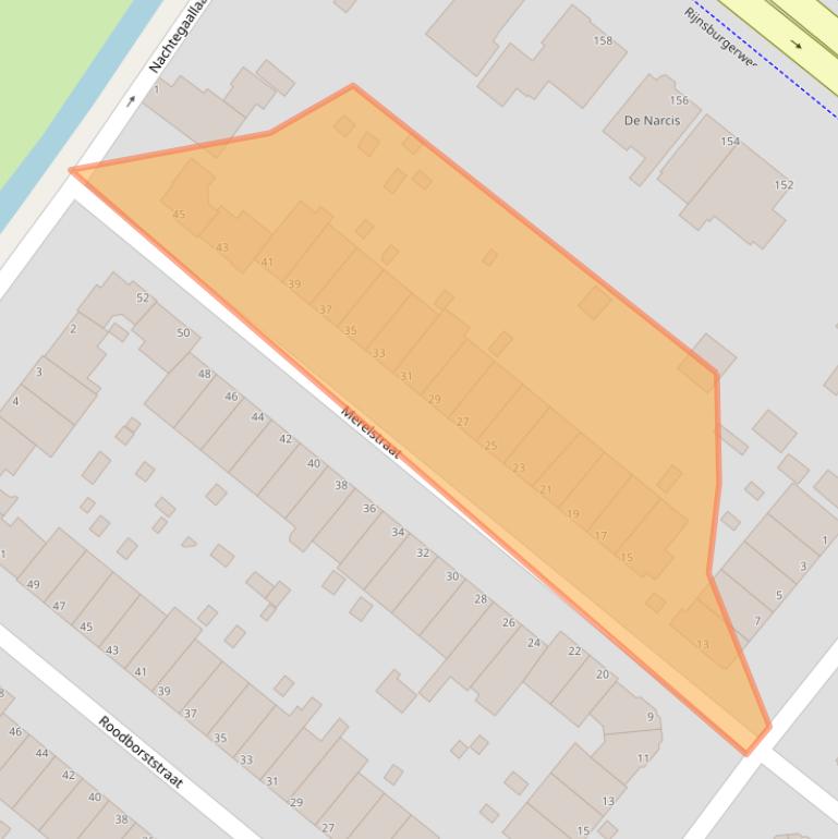 Kaart van postcodegebied 2333XK.