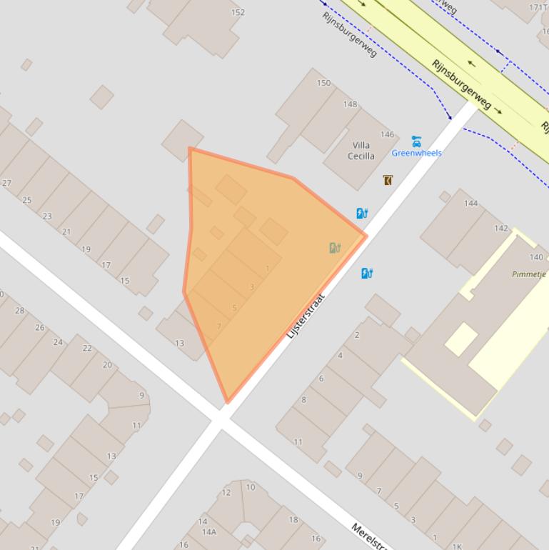 Kaart van postcodegebied 2333XV.