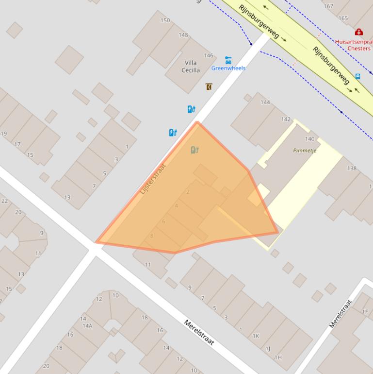 Kaart van postcodegebied 2333XX.