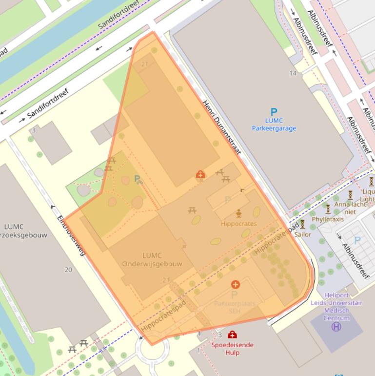 Kaart van postcodegebied 2333ZD.