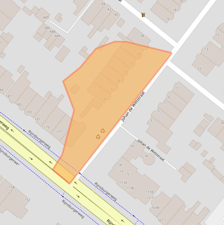 Kaart van postcodegebied 2334AP.